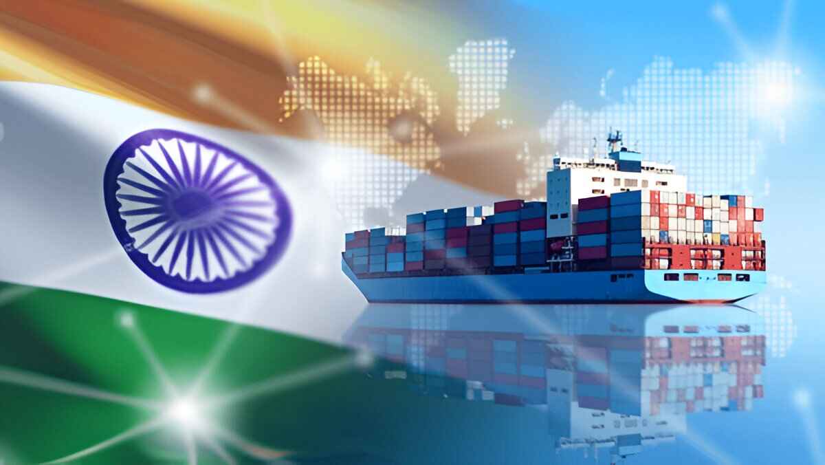 Container ships at an Indian port showcasing growing export activity