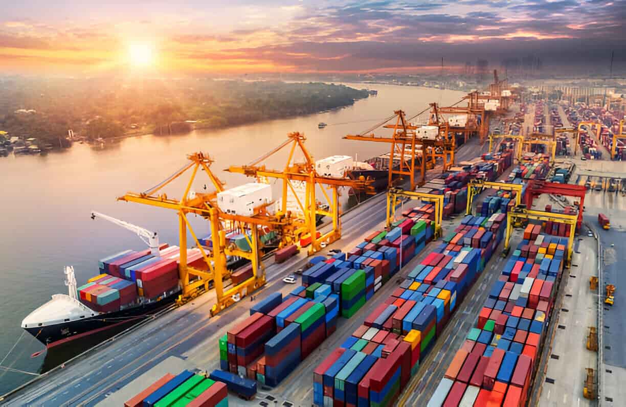 Ruvelis Global Import-Export Operations at international dock